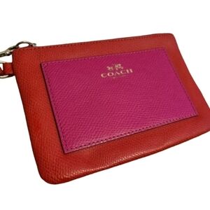 Coach Wristlet Purse Clutch Wallet Nightlife Festival Colourful Boho Red Pink